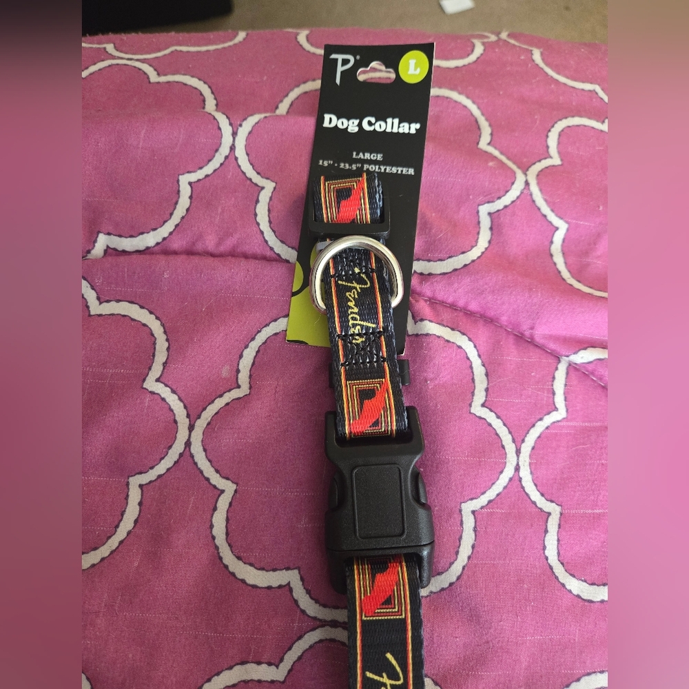 Fender Black and Orange Dog Collar with Stylish Design